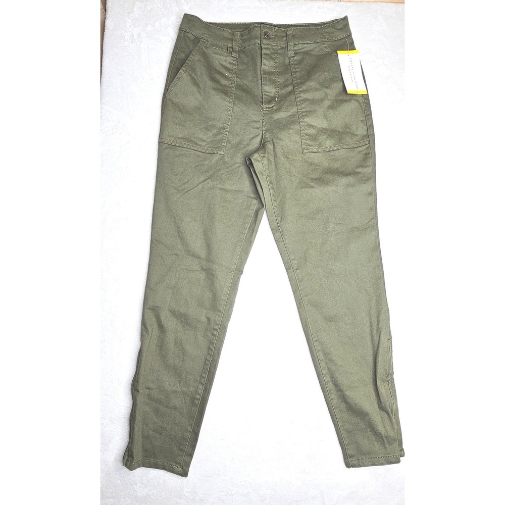 Social Standard by Sanctuary Logan Utility Pant 2 Green High Rise Ankle Zip Pant